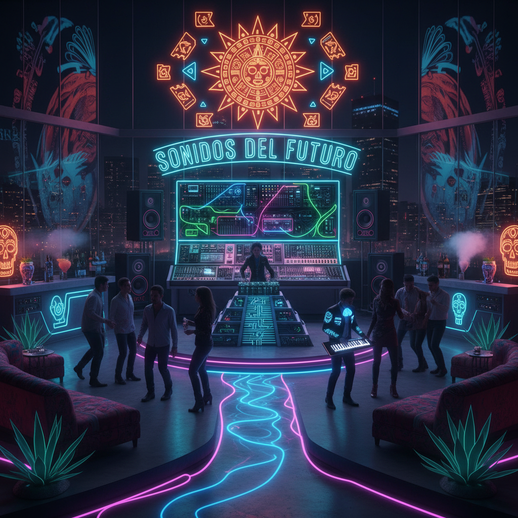 Equipo de Tecuanisoft colaborando en ambiente de trabajo moderno con elementos culturales mexicanos